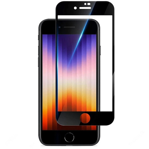 2x edzett üveg a iPhone 7/8/SE 2020/SE 2022, ERBORD 3D teljes képernyő