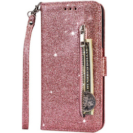 Pattintható tok a Xiaomi Redmi Note 8 Pro, Wallet Zippered, rózsaszín rose gold