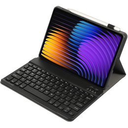 Bluetooth billentyűzetet tartalmazó tok Xiaomi Pad 7 / 7 Pro készülékhez, fekete