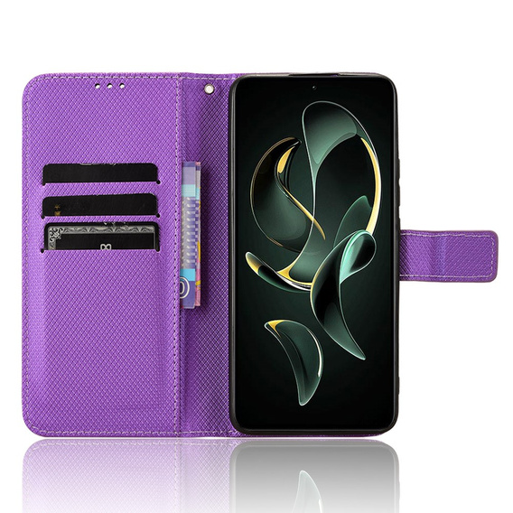 Flip tok Xiaomi 13T / 13T Pro / Redmi K60 Ultra-hez, Smart Magnet, ibolya