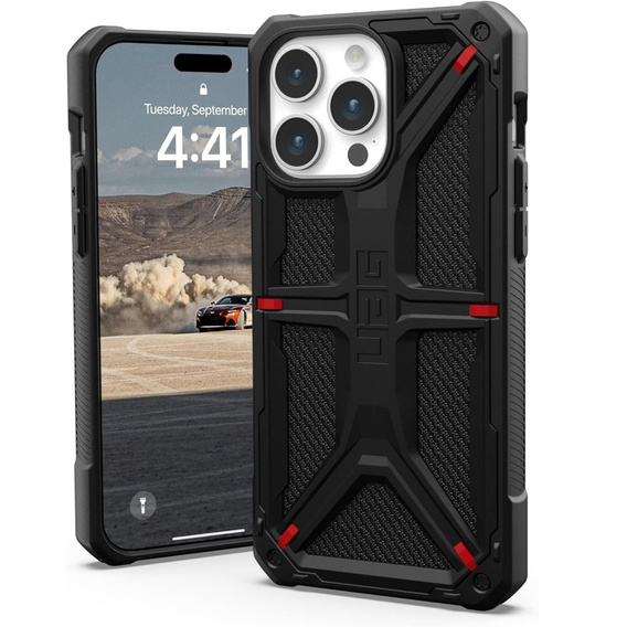 Tok Urban Armor Gear iPhone 15 Pro Max, Monarch, Kevlar fekete