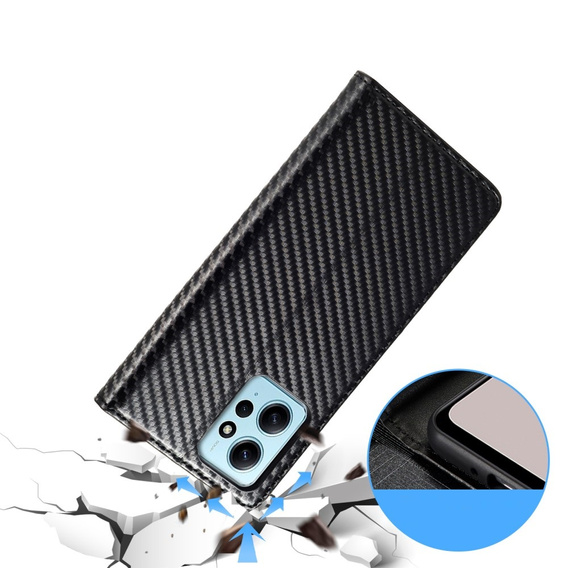 Pattintható tok a Xiaomi Redmi Note 12 4G, Carbon LC.IMEEKE, fekete