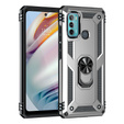 Páncélozott telefontok a Motorola Moto G60, Nox Case Ring, ezüst