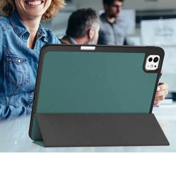 Tok iPad Pro 11" 2024 (5 gen.), Smartcase tolltartóval, zöld