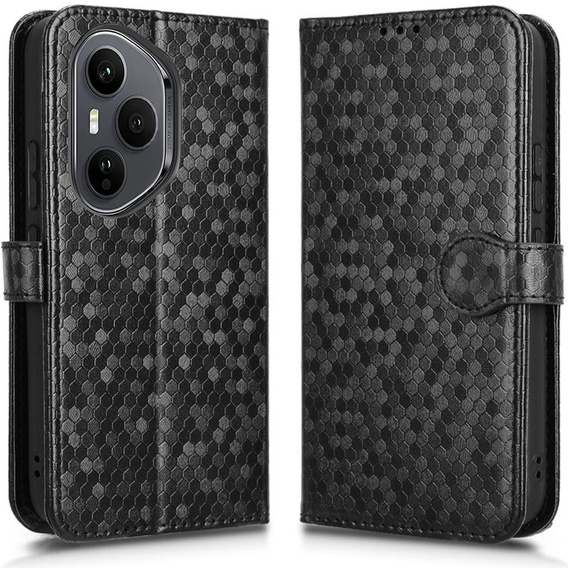 Flap tok Honor 400 Pro 5G, Wallet Rhombus, fekete