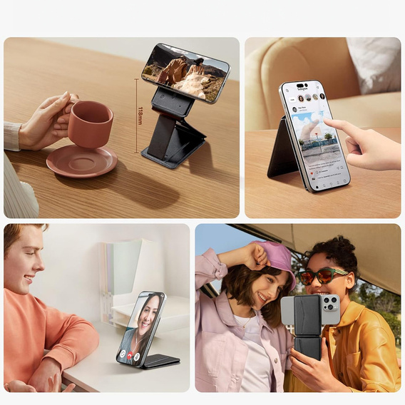 Mágneses pénztárca helymeghatározással, NFC-vel és bölcsővel iPhone 16 Pro készülékhez