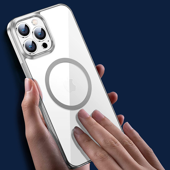 Telefontok a iPhone 14 Pro, ERBORD Hybrid MagSafe Case, ezüst