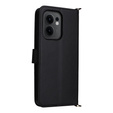Tok patenttal a Oppo Reno 13F 5G-hez, Crossbody Leather Wallet, fekete