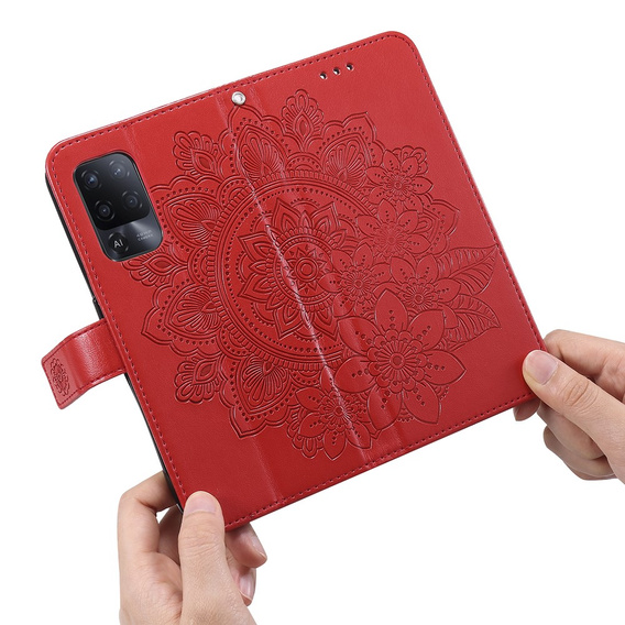Pattintható tok a Oppo Reno5 Z / A94 / A95 5G, Mandala, piros