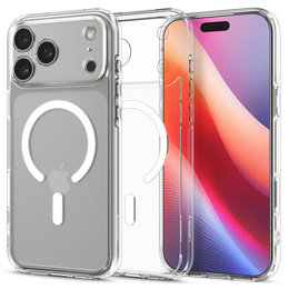 Spigen Ultra Hybrid MagSafe tok iPhone 17 Pro Max készülékhez, átlátszó / fehér
