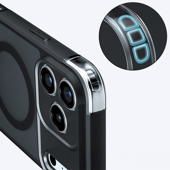 Matt tok iPhone 17 Pro Max készülékhez, Magsafe-hoz, matt fekete
