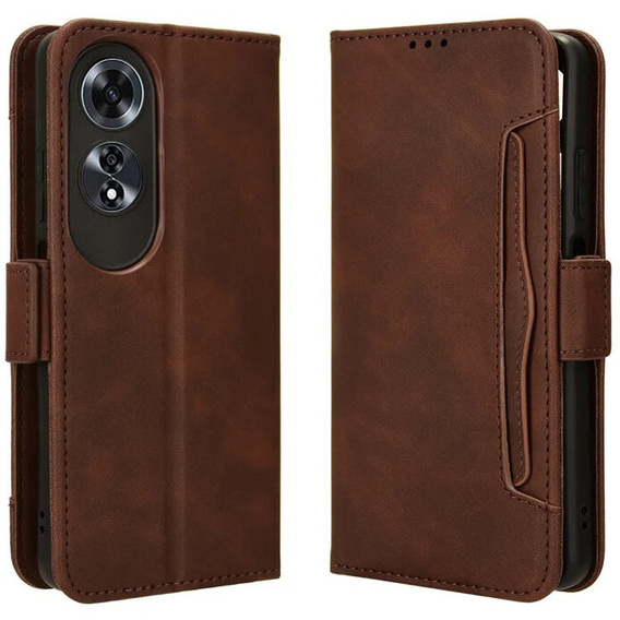 Pattintható tok a Oppo A60, Card Slot, barna