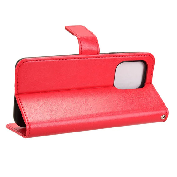 Pattintható tok a Motorola Edge 50 Neo / Motorola ThinkPhone 25, Crazy Horse Wallet, piros