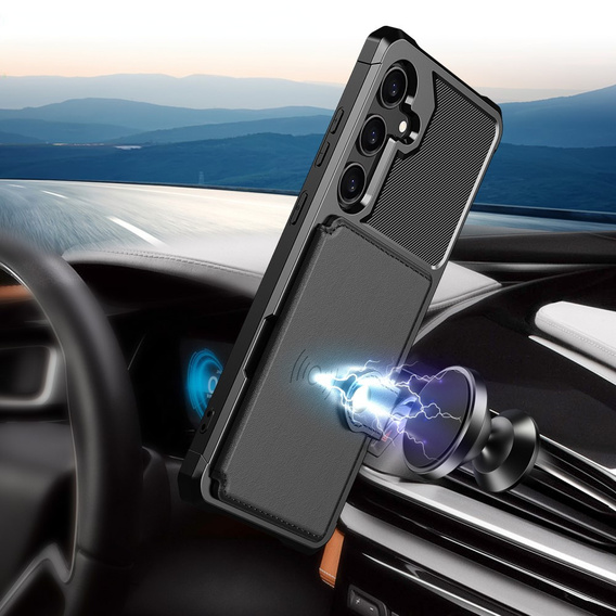 Tok Samsung Galaxy A55 5G, Card Holder Kickstand, fekete