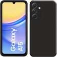 A tok Samsung Galaxy A15, Silicone Lite, fekete + 9H üveg
