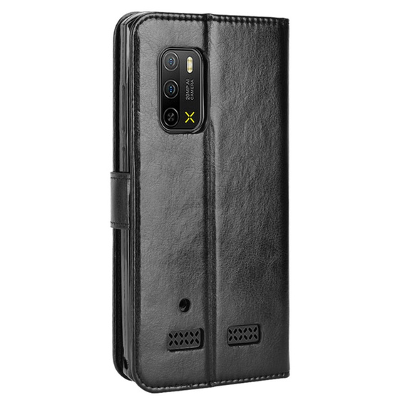 Pattintható tok a Ulefone Armor X10 / X10 Pro, Crazy Horse Wallet, fekete