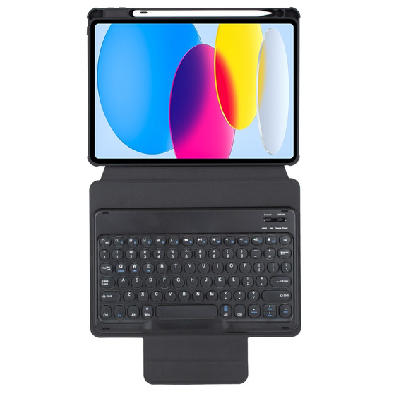 Billentyűzet tok iPad 11" 2025 A16 (11 gen.) / iPad 10.9" 2022 (10 gen.), Rotary 360° Leather, fekete