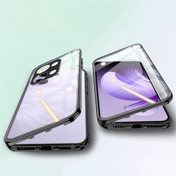 Tok Oppo Reno 13, Magnetic Dual Glass, fekete
