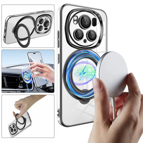 Mágneses tok Honor Magic 6 Pro 5G készülékhez, MagSafe, fekete