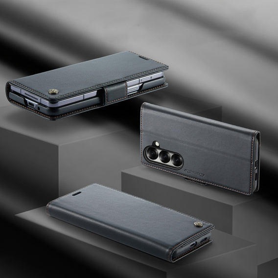 CASEME Litchi pénztárca flip tok Samsung Galaxy Z Fold7 5G számára