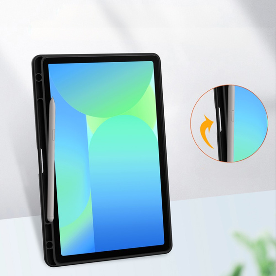 Tok Samsung Galaxy Tab S10 FE+ Plus, Smartcase Hybrid, tolltartó résszel, fekete