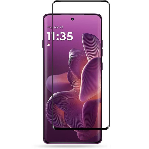3D edzett üveg Motorola Edge 60 Pro készülékhez, fekete keret