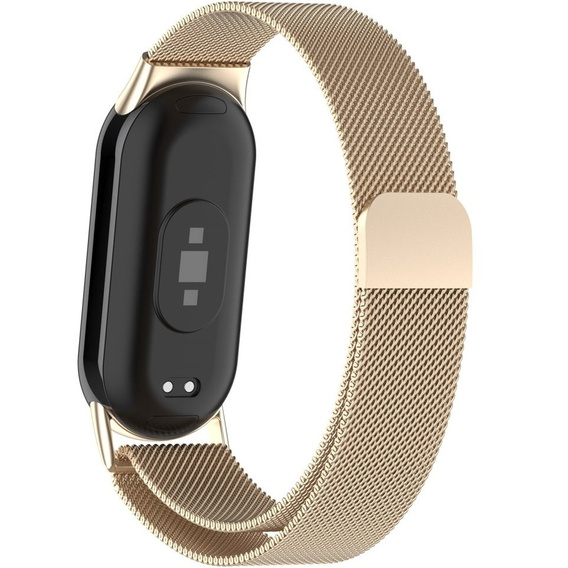 Milánói karkötő szíj tokkal a Xiaomi Smart Band 10 / 9 / 8, pezsgő