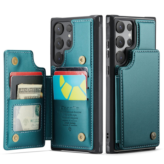 CASEME flip tok Samsung Galaxy S25 Ultra, Litchi Wallet, zöld