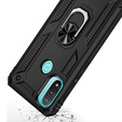 Páncélozott telefontok a Motorola Moto E20/E30/E40, Nox Case Ring, fekete
