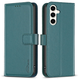 Pattintható tok a Samsung Galaxy S23 FE, BINFEN Wallet, zöld + 9H üveg