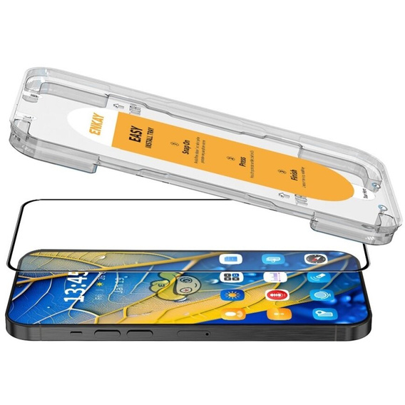 ENKAY edzett üveg Xiaomi Redmi Note 13 5G / 4G, fekete