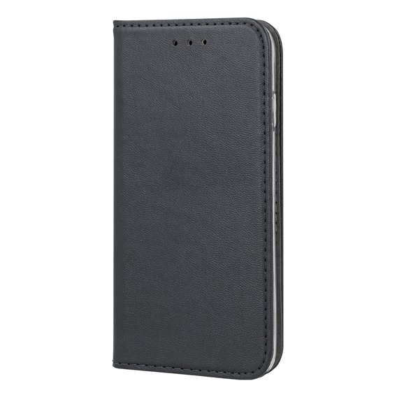 Pattintható tok a Realme C67 4G, Smart Magnetic, fekete + 9H üveg 