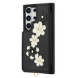 Tok Samsung Galaxy S25 Ultra, Leather Flower Card Slot, fekete