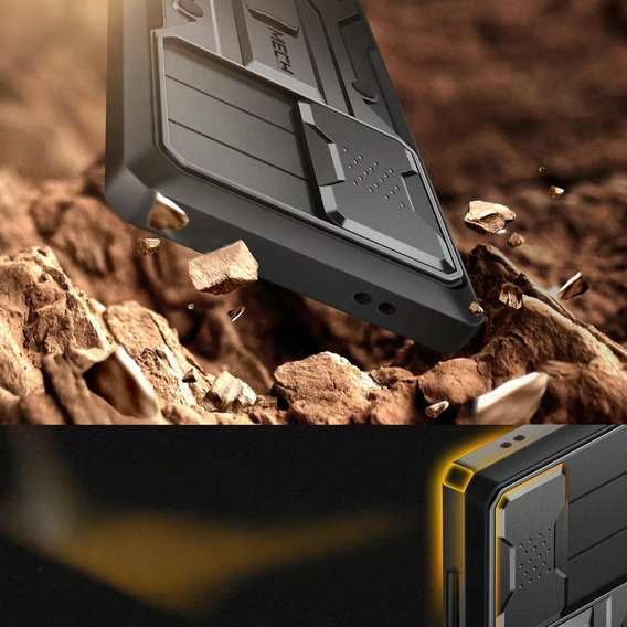 Robusztus tok Samsung Galaxy S25 Ultra készülékhez – Tongate MECH sorozatú klip, fekete