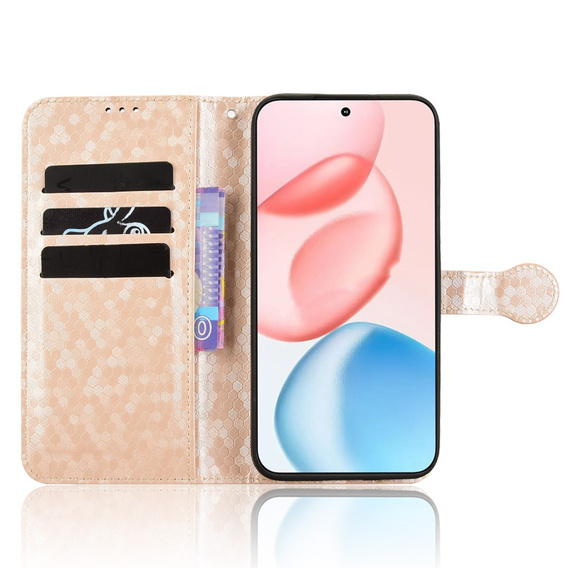 Flap tok Honor 400 5G, Wallet Rhombus, rózsaszín