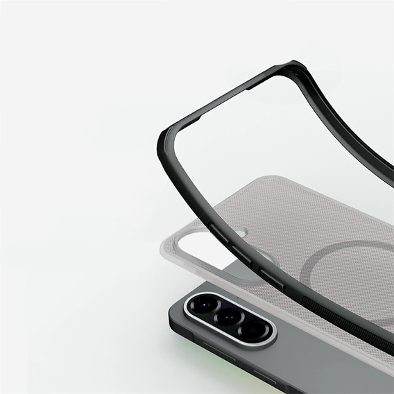 NILLKIN Frosted Shield Pro MagSafe tok Samsung Galaxy A57 5G készülékhez, átlátszó/fekete