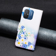 Pattintható tok a Xiaomi Redmi 12C, butterfly and flowers, fehér