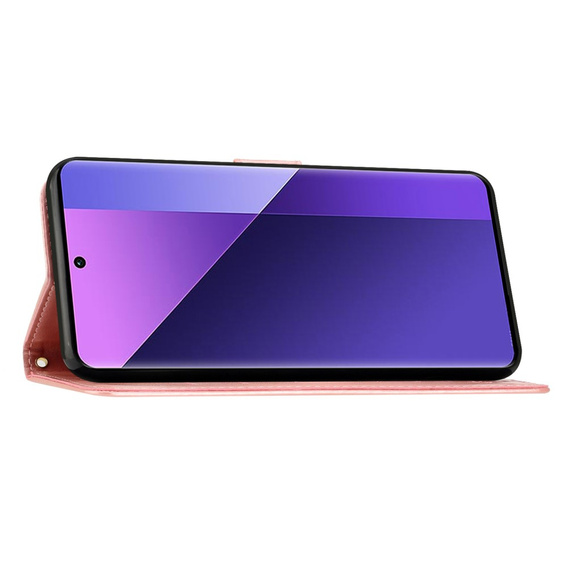 Pattintható tok a Xiaomi Redmi Note 13 Pro+, Butterfly, rózsaszín rose gold