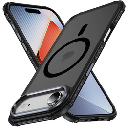 Matt tok iPhone Air készülékhez, páncélozott, MagSafe-hoz, füstölt, fekete oldalakkal