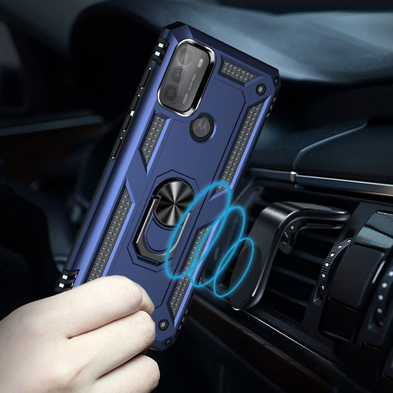 Páncélozott telefontok a Motorola Moto G50, Nox Case Ring, kék