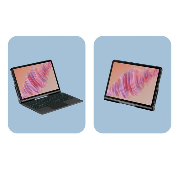 Tok + billentyűzet Lenovo Tab Plus, fekete
