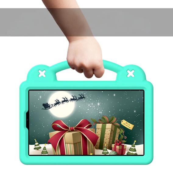 Gyermek tok Samsung Galaxy Tab A9, Cute Patterns, állvánnyal, zöld