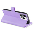 Pattintható tok a iPhone 14 Pro, Wallet Zipper Pocket, lila