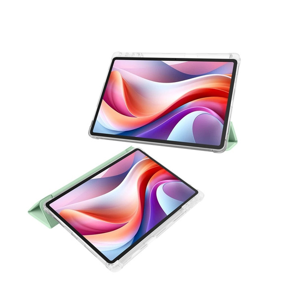 Tok Lenovo Tab M11, Smartcase Hybrid, tolltartó résszel, zöld
