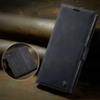 CASEME tok Samsung Galaxy S22 Ultra, Leather Wallet Case, fekete
