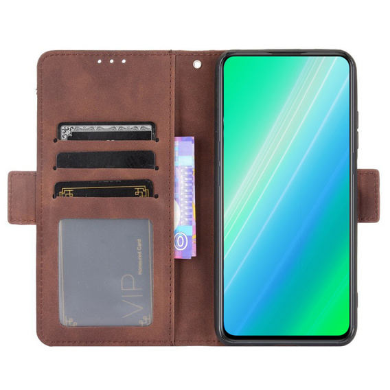 Pattintható tok a Motorola Moto G53 5G, Card Slot, barna