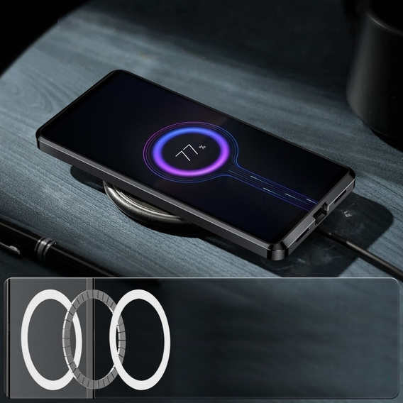 Kameravédő tok Sony Xperia 5 V, CamShield MagSafe, átlátszó / fekete