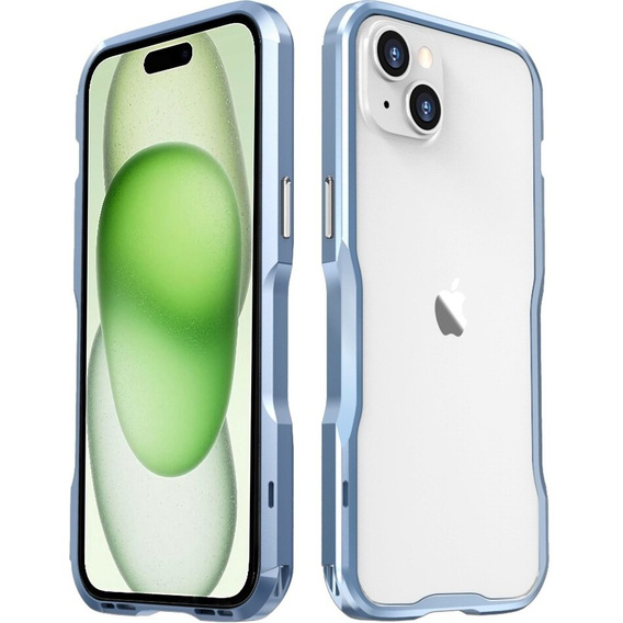 Teletok LUPHIE iPhone 15 Plus-hoz, Armor Bumper, kék