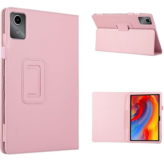 Tok Lenovo Tab M11, bi-fold, patenttal, rózsaszín