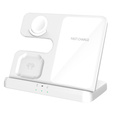 3 az 1-ben vezeték nélküli indukciós gyorstöltő QI Samsung S25 S24 S23 Galaxy Watch Buds állomás, fehér
